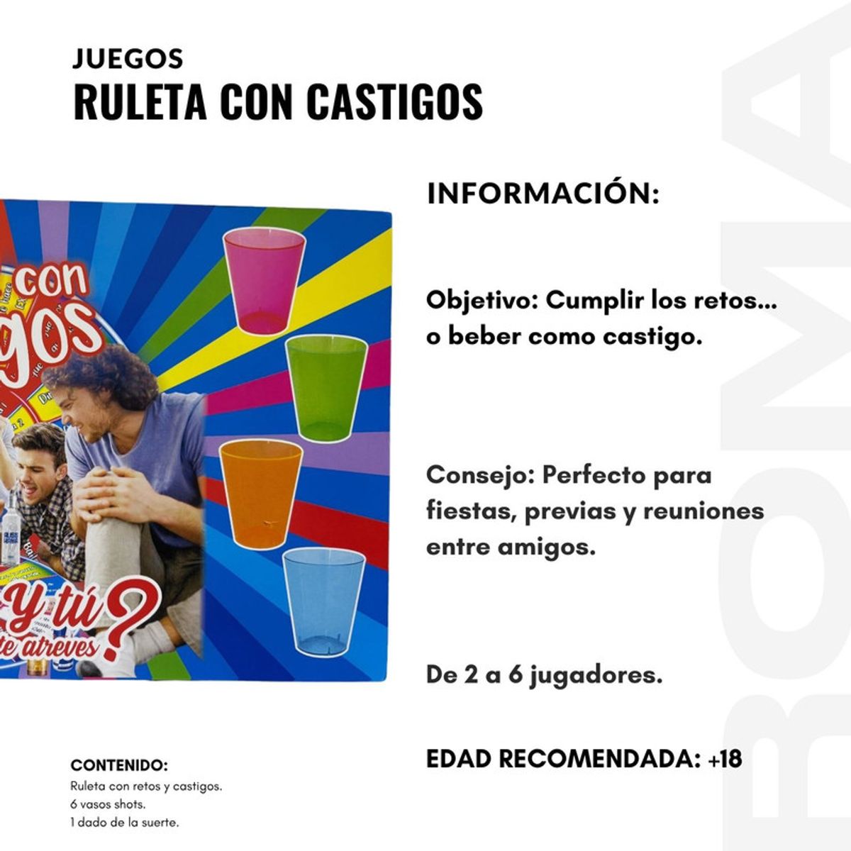 GENERICO - RULETA DE CASTIGOS 2 EN 1  JUEGO DE MESA