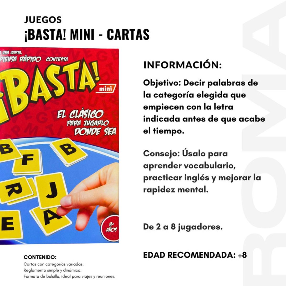 GENERICO - BASTA MINI - JUEGO DE CARTAS