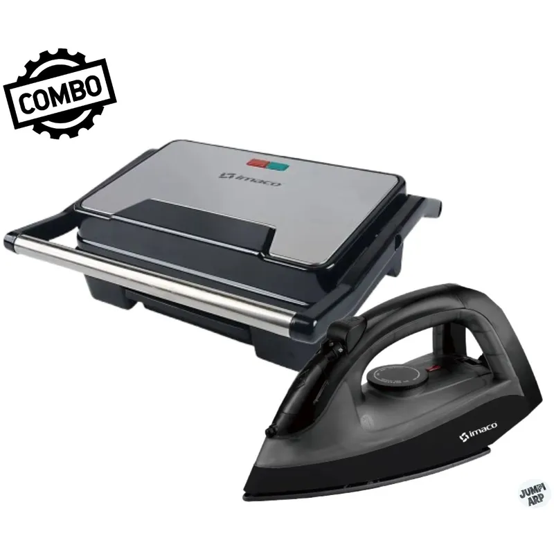 IMACO - Combo Imaco Mini Grill Panini Ig2314 + Plancha A Vapor Eta 600n