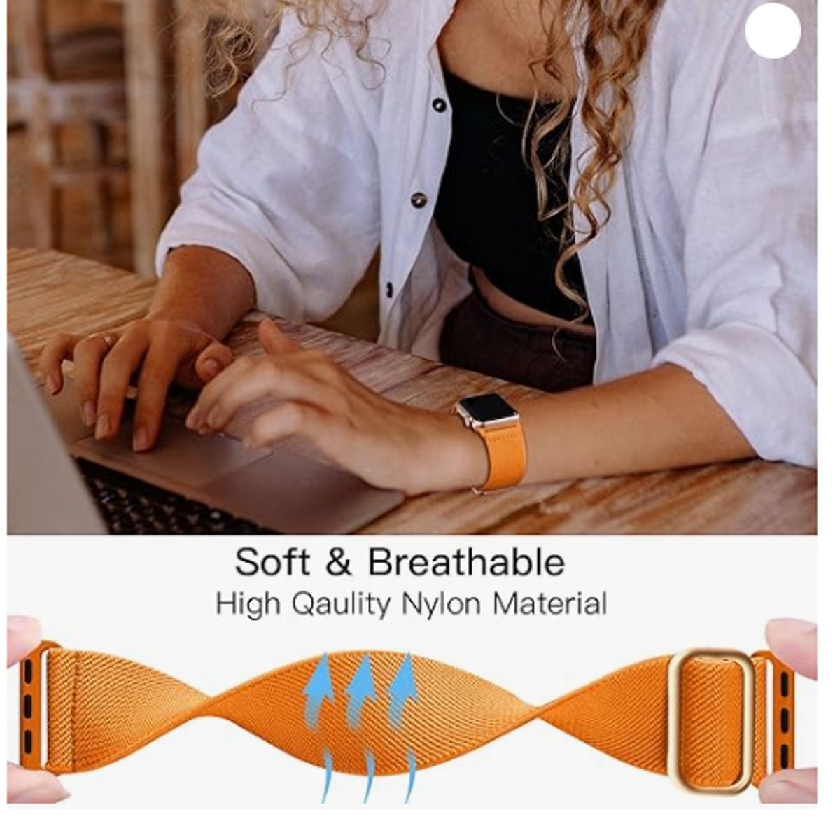 GENERICO - Correa Nylon Clásica para Apple Watch 45mm - Orange