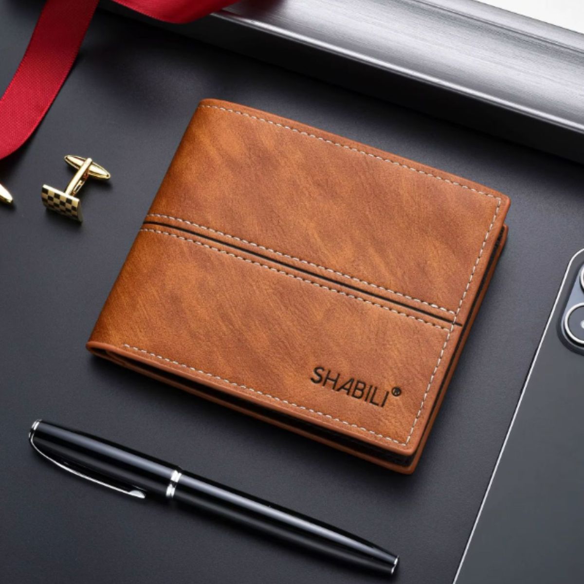 GENERICO - Billetera  ejecutiva moderna para hombre con cierre de lujo.