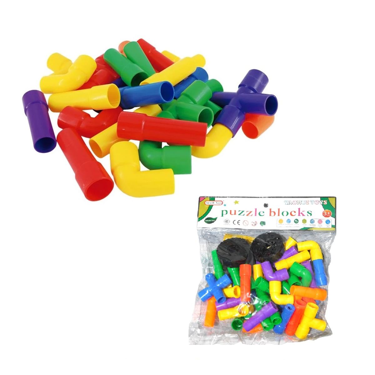 GENERICO - Bloques didácticos - armable Tubos 40 pcs