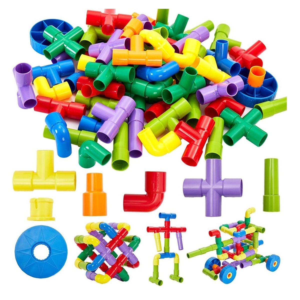 GENERICO - Bloques didácticos - armable Tubos 40 pcs