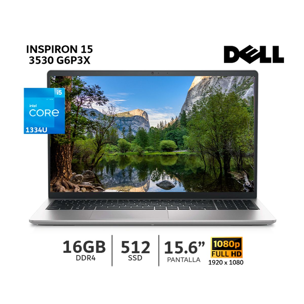 DELL - Laptop Dell Inspiron 15 3530 Core I5 1334U 16Gb Ram/ 512Gb SSD/ 15.6 FHD/ UBUNTU 3Celdas-G6P3X