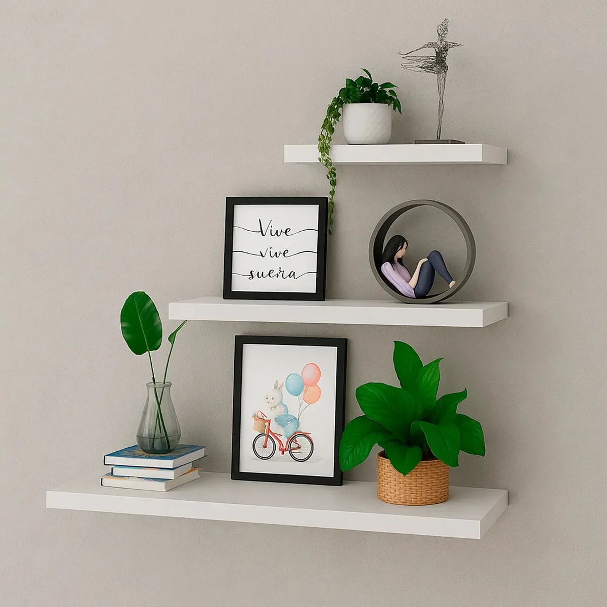 NACIONAL - Repisas Flotante De Melamina Pack X 3 Und 18 mm - FAMUZE