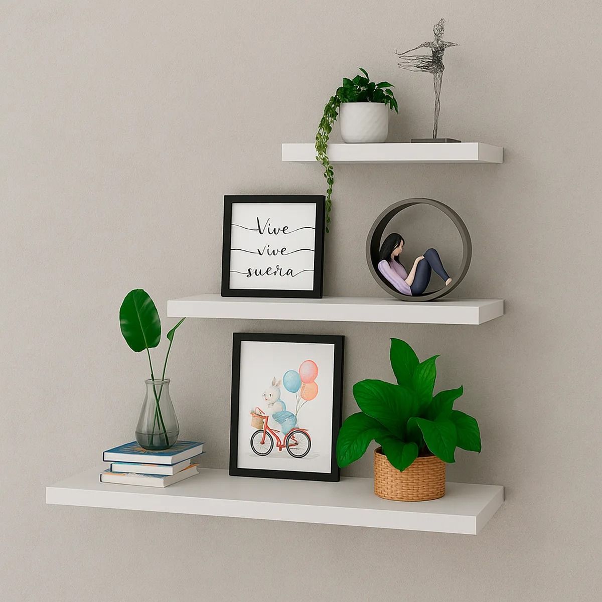 NACIONAL - Repisas Flotante De Melamina Pack X 3 Und 18 mm - FAMUZE