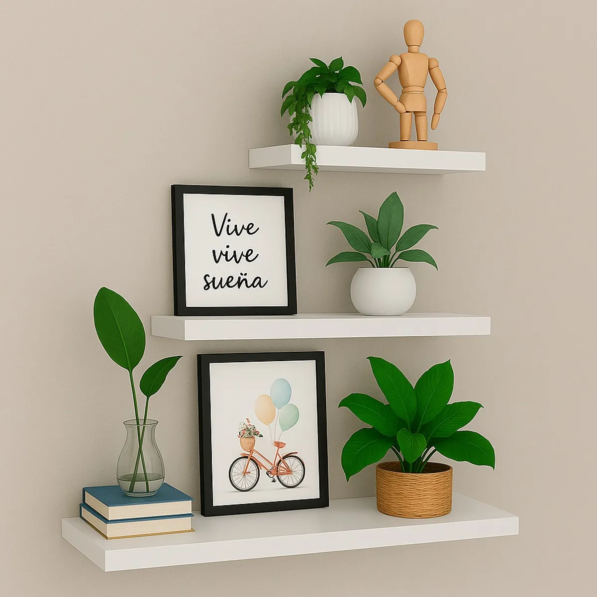 NACIONAL - Repisas Flotante De Melamina Pack X 3 Und 18 mm - FAMUZE