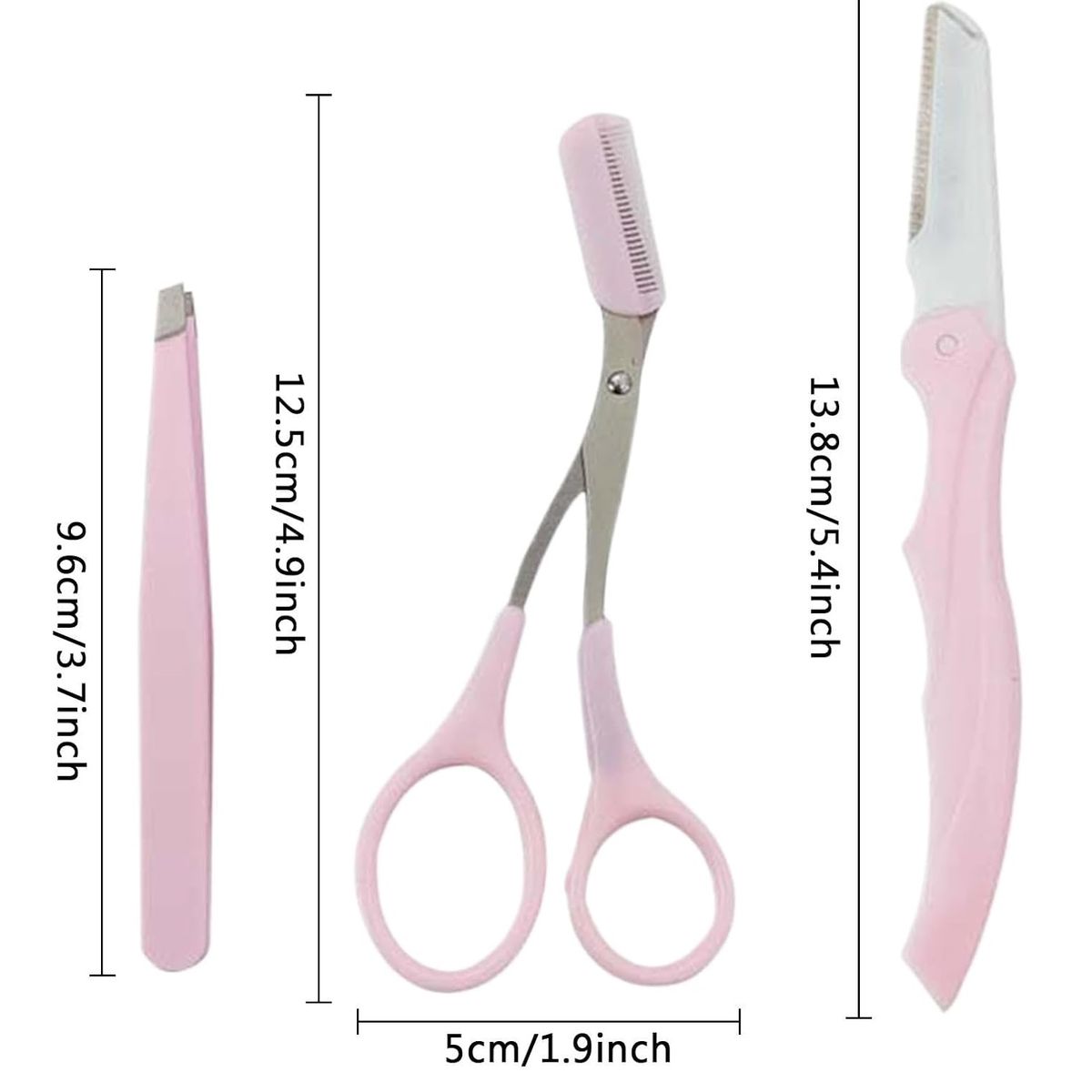 GENERICO - Juego de recortador de cejas de 3 piezas ROSASO