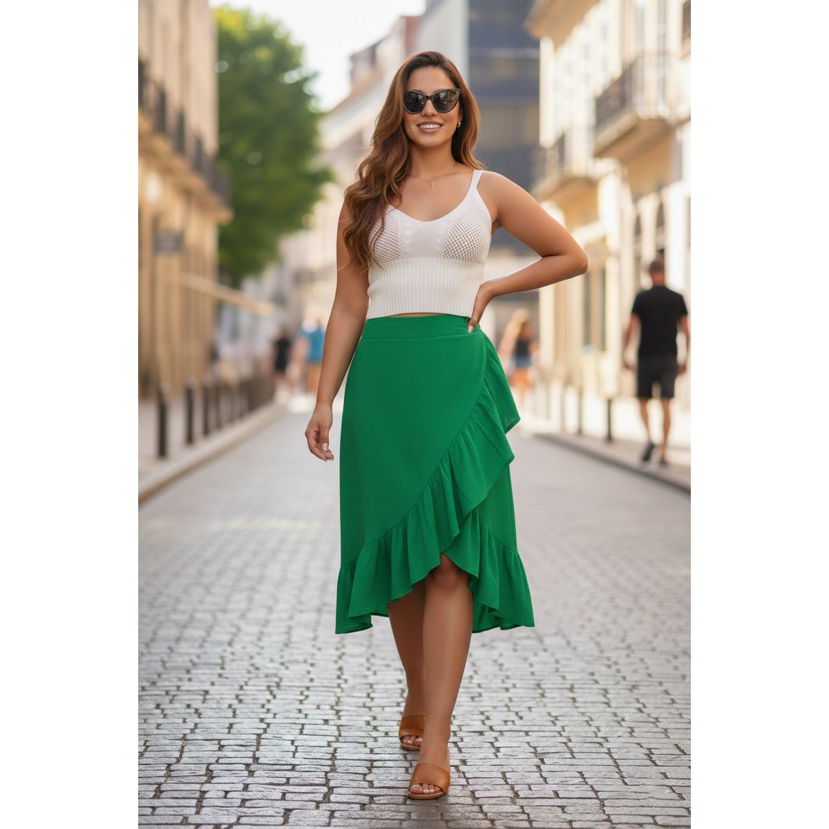 ARMA TU LOOK - FALDA ARUBA DE LINO CORTE CRUZADO