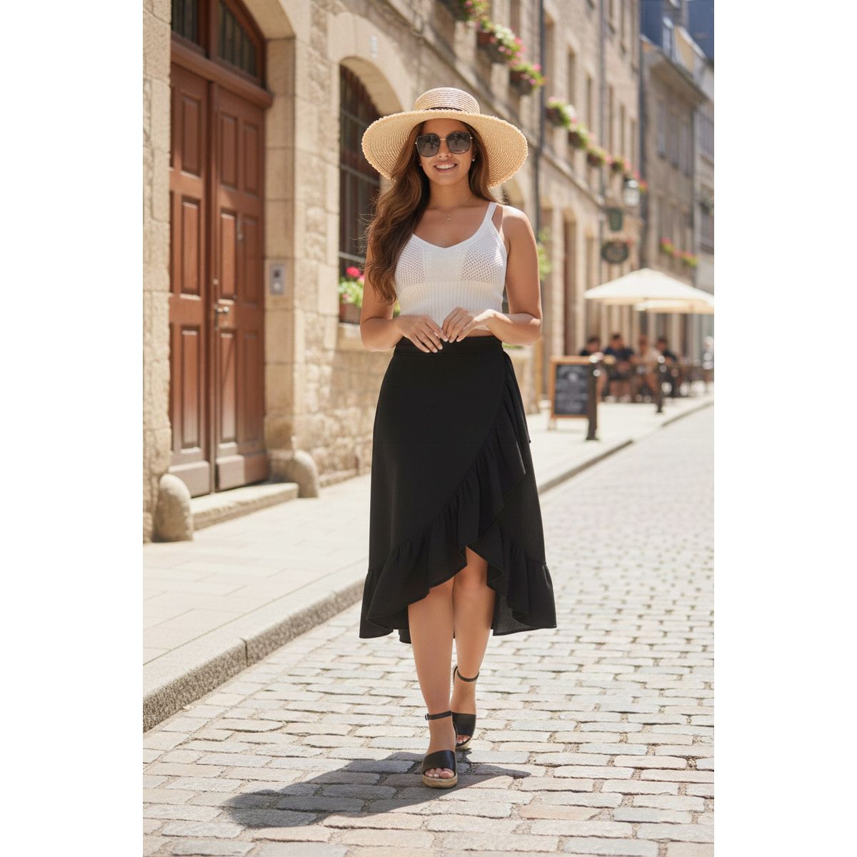 ARMA TU LOOK - FALDA ARUBA DE LINO CORTE CRUZADO