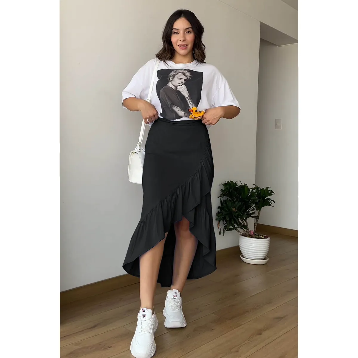 ARMA TU LOOK - FALDA ARUBA DE LINO CORTE CRUZADO