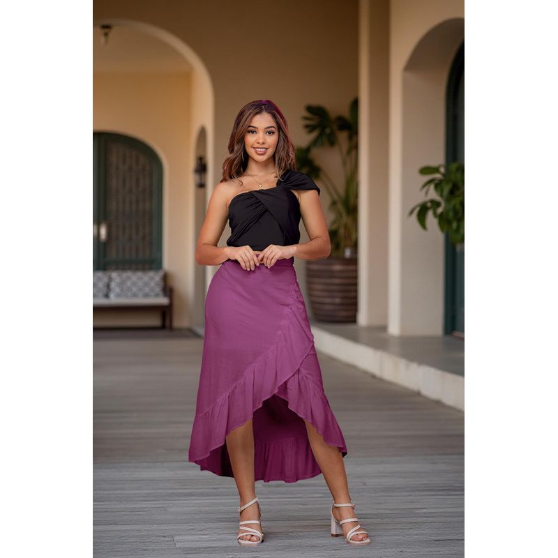 ARMA TU LOOK - FALDA ARUBA DE LINO CORTE CRUZADO