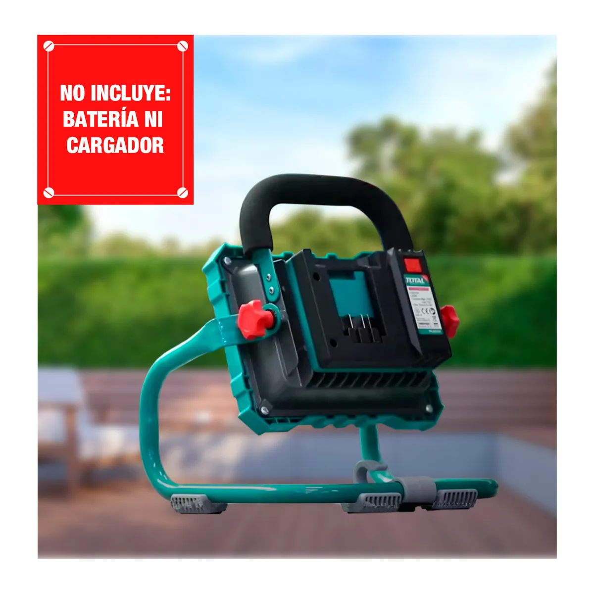 TOTAL TOOLS - Lámpara Led Portátil 20v 1800lm Recargable Ajustable 130°