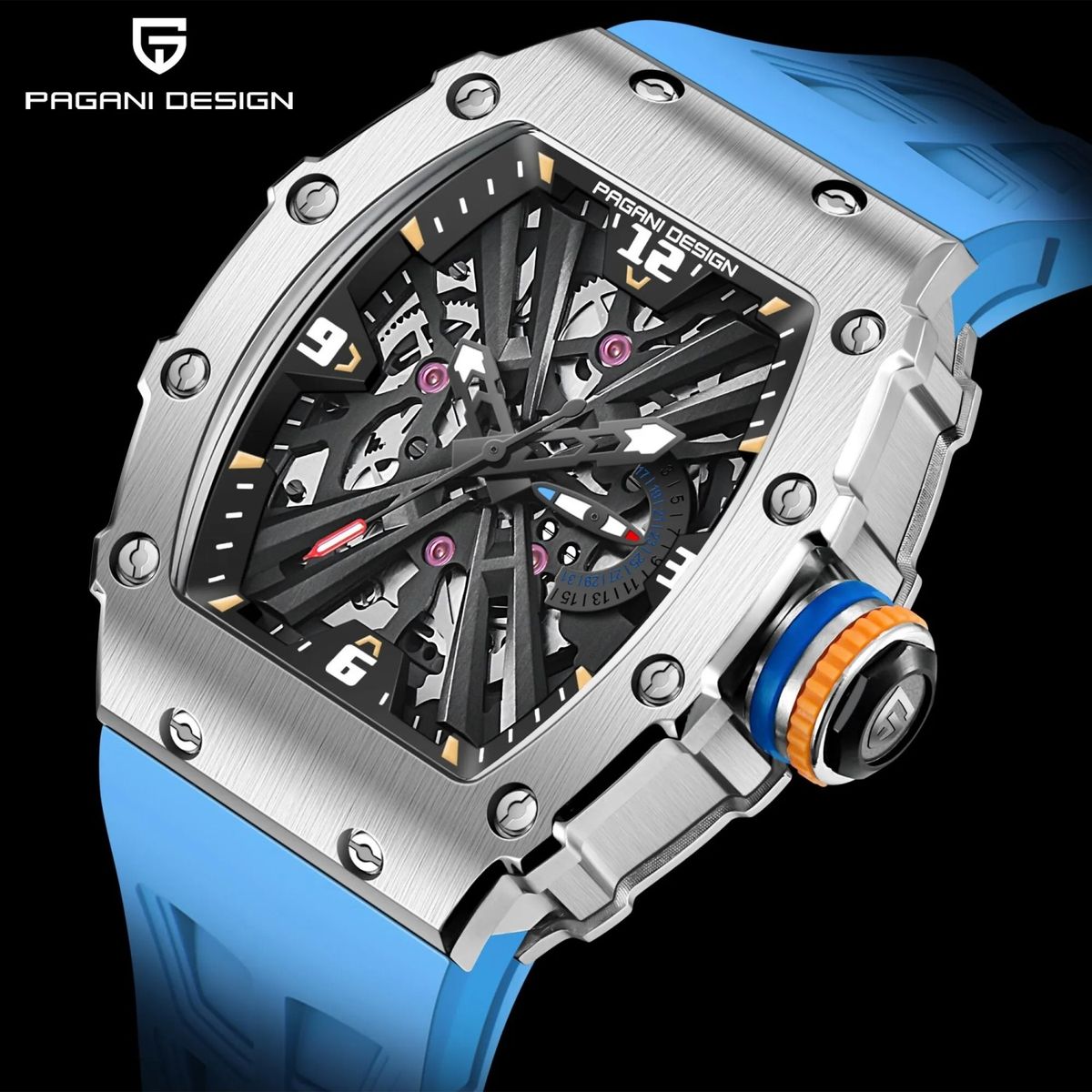 OEM - Reloj Lujo Pagani Design 1738 Cristal de Zafiro