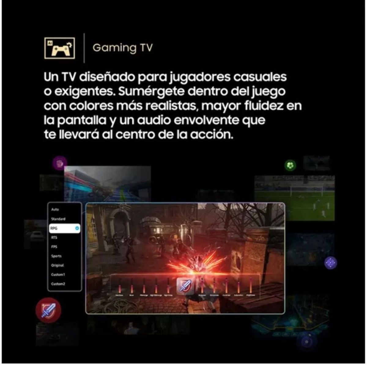 SAMSUNG - TELEVISOR SAMSUNG QLED 65 QN65Q8FAAGXPE TIZEN VISIÓN AI SMART TV 2025 + RACK GIRATORIO