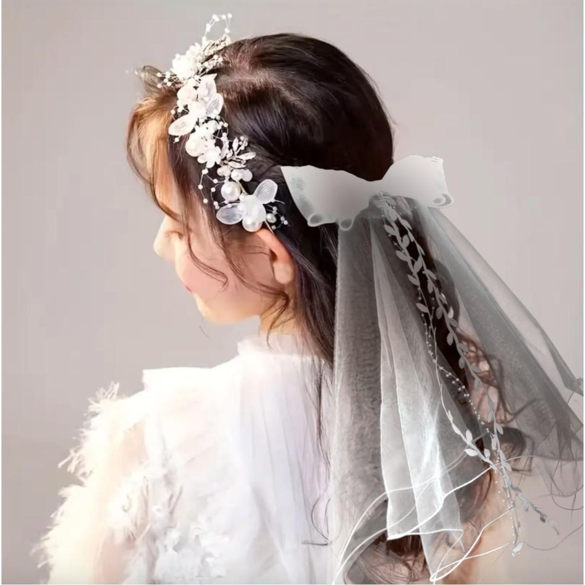 GENERICO - LAZO  PARA NIÑA PRIMERA COMUNION  + GUANTES + CORONA