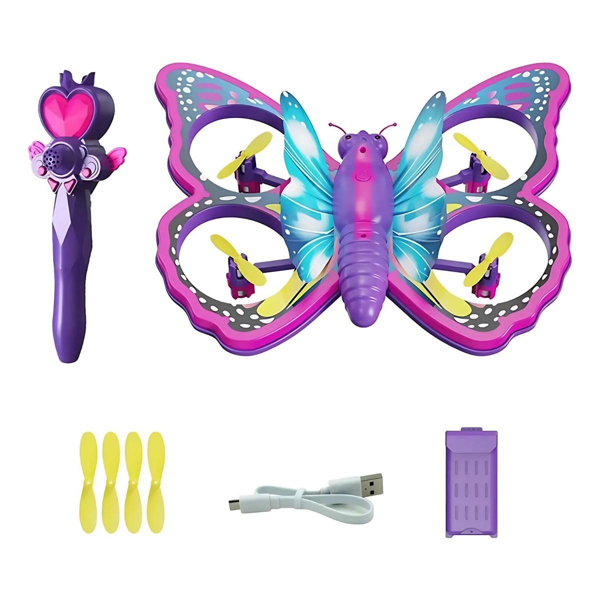 ABS - Mini Drone Mariposa con Luces LED y Control Remoto