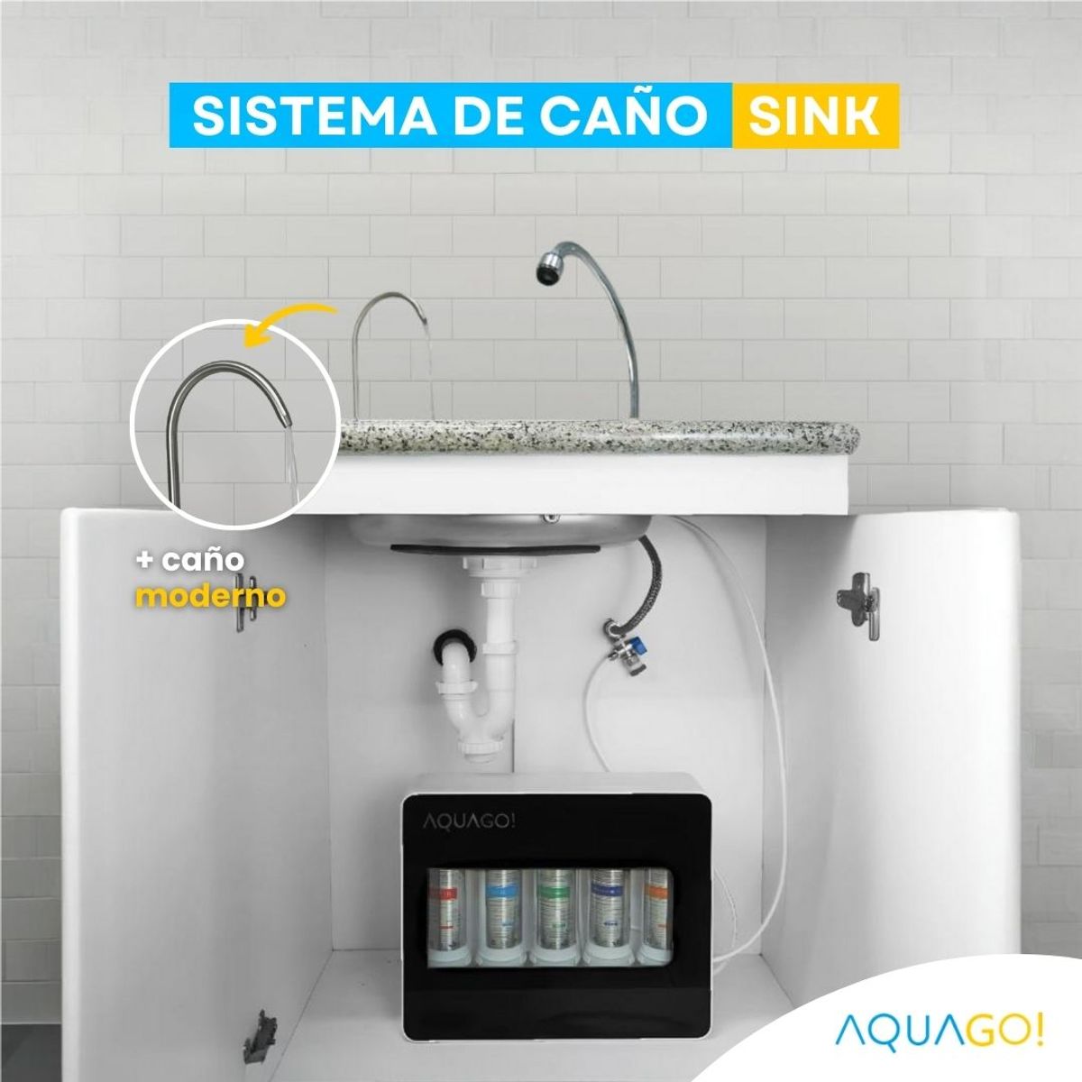 GENERICO - Filtro Purificador de agua Aquago - 5 etapas de ultrafiltración