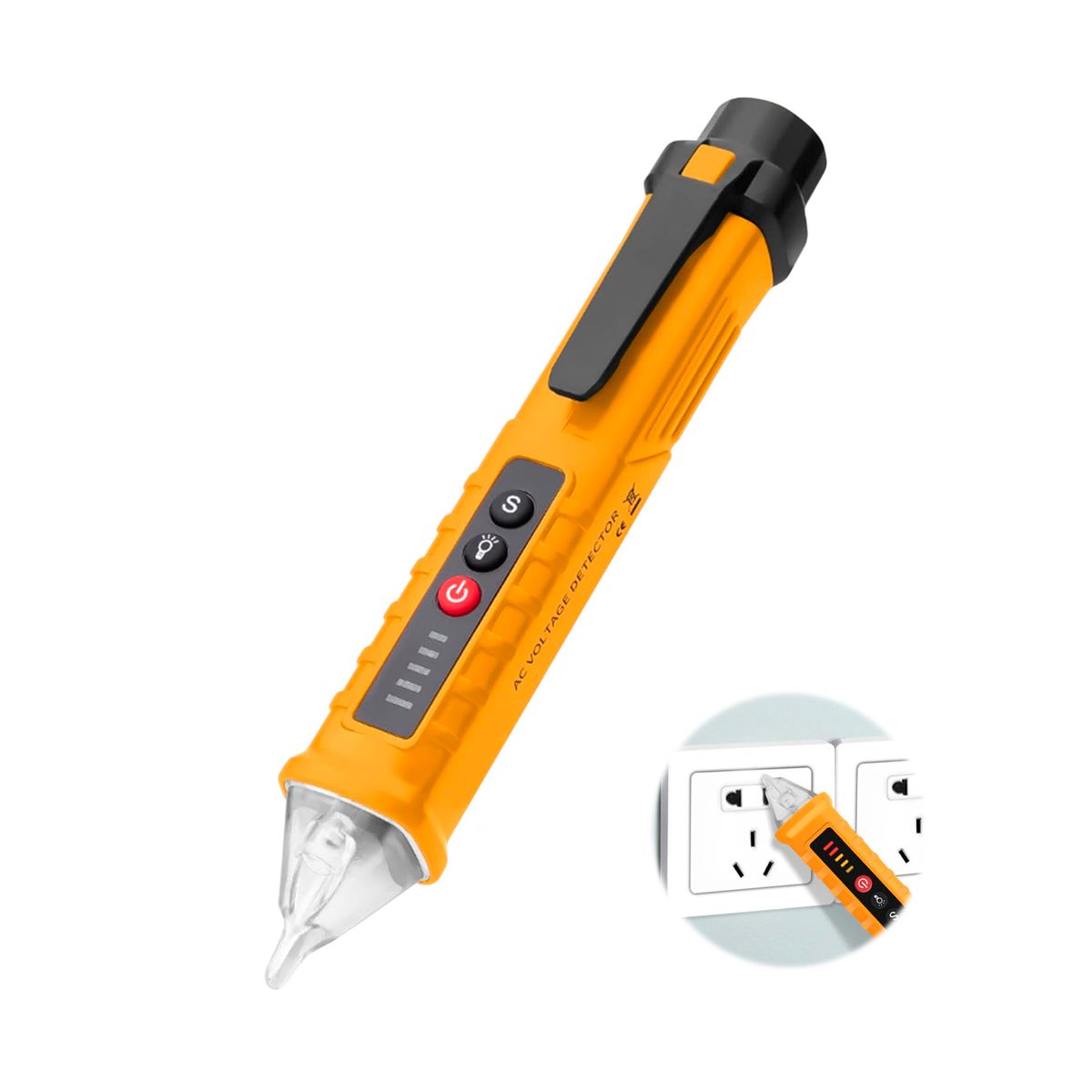GENERICO - Detector De Voltaje Eléctrico Tipo Lápiz Portátil A Pilas