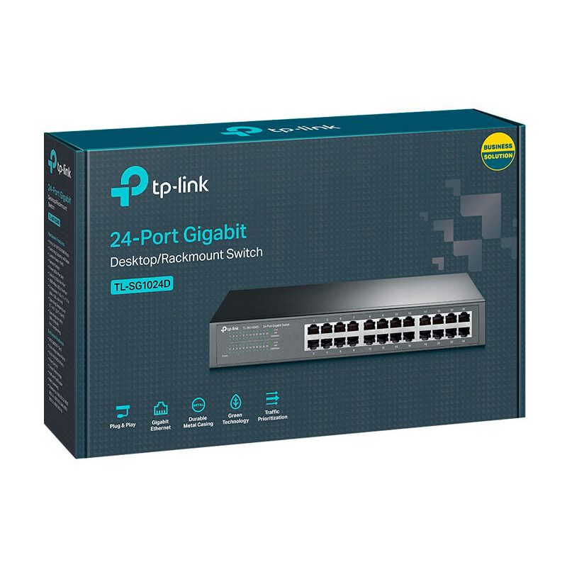 TP LINK - SWITCH TP-LINK GIGABIT DE 24 PTOS TL-SG1024D DESTOP METÁLICO