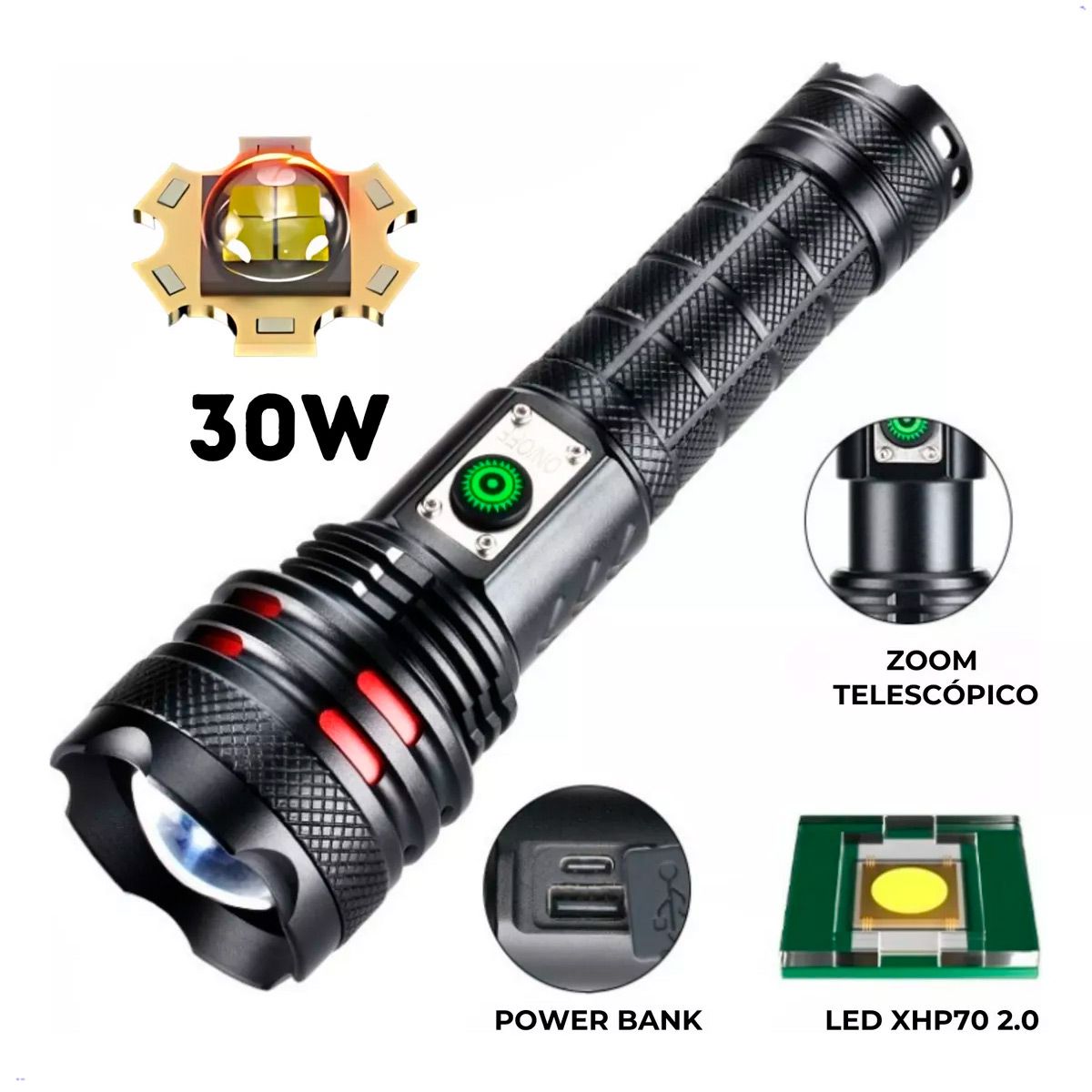 LIDIMI - Linterna Tactica Lidimi LD-L462A 30w 2000 metros Recargable