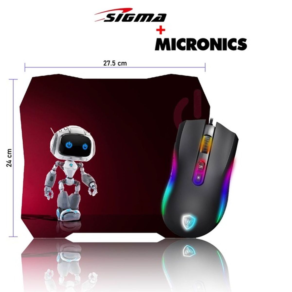 MICRONICS - KIT MOUSE MICRONICS KRIPTON - MIC GM800+ PAD MOUSE ROBOT SIG X35