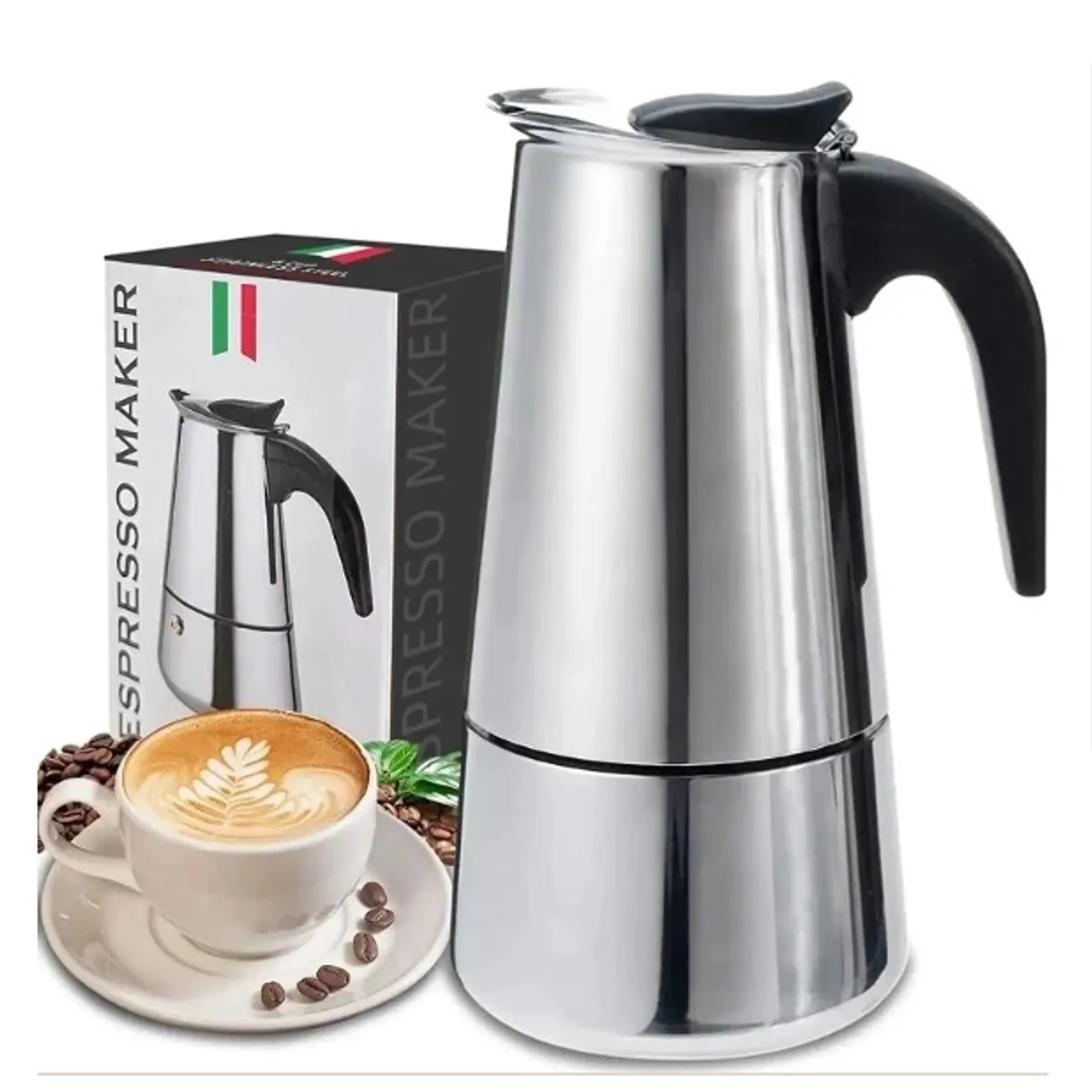 GENERICO - Cafetera  italiana de acero 600 ml