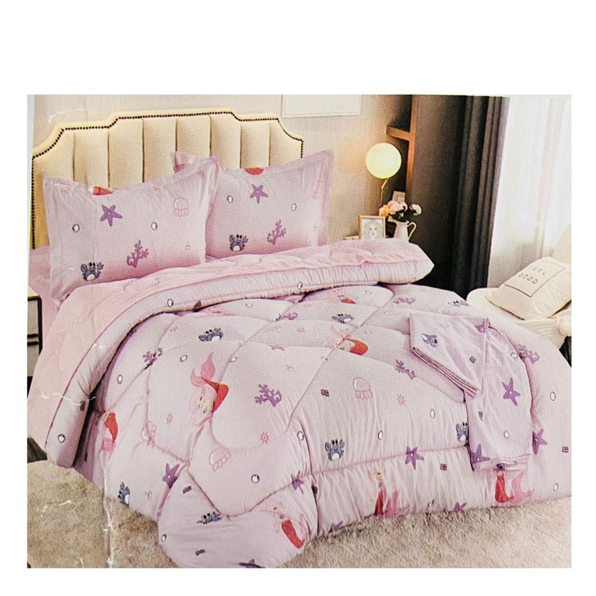 GENERICO - EDREDÓN TELA CON PIEL DE ANGEL KIDS 5 PIEZAS 1.5PLZ