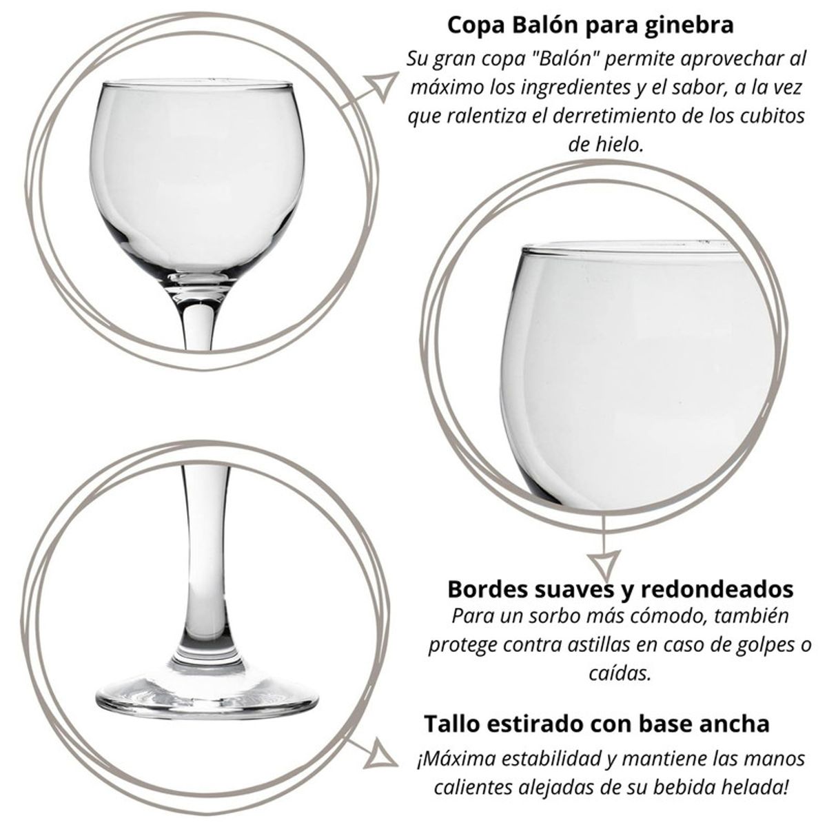 NADIR - Copa Gin 600ml Nadir Brasil Elegancia 6 Copas para Gin Tonic