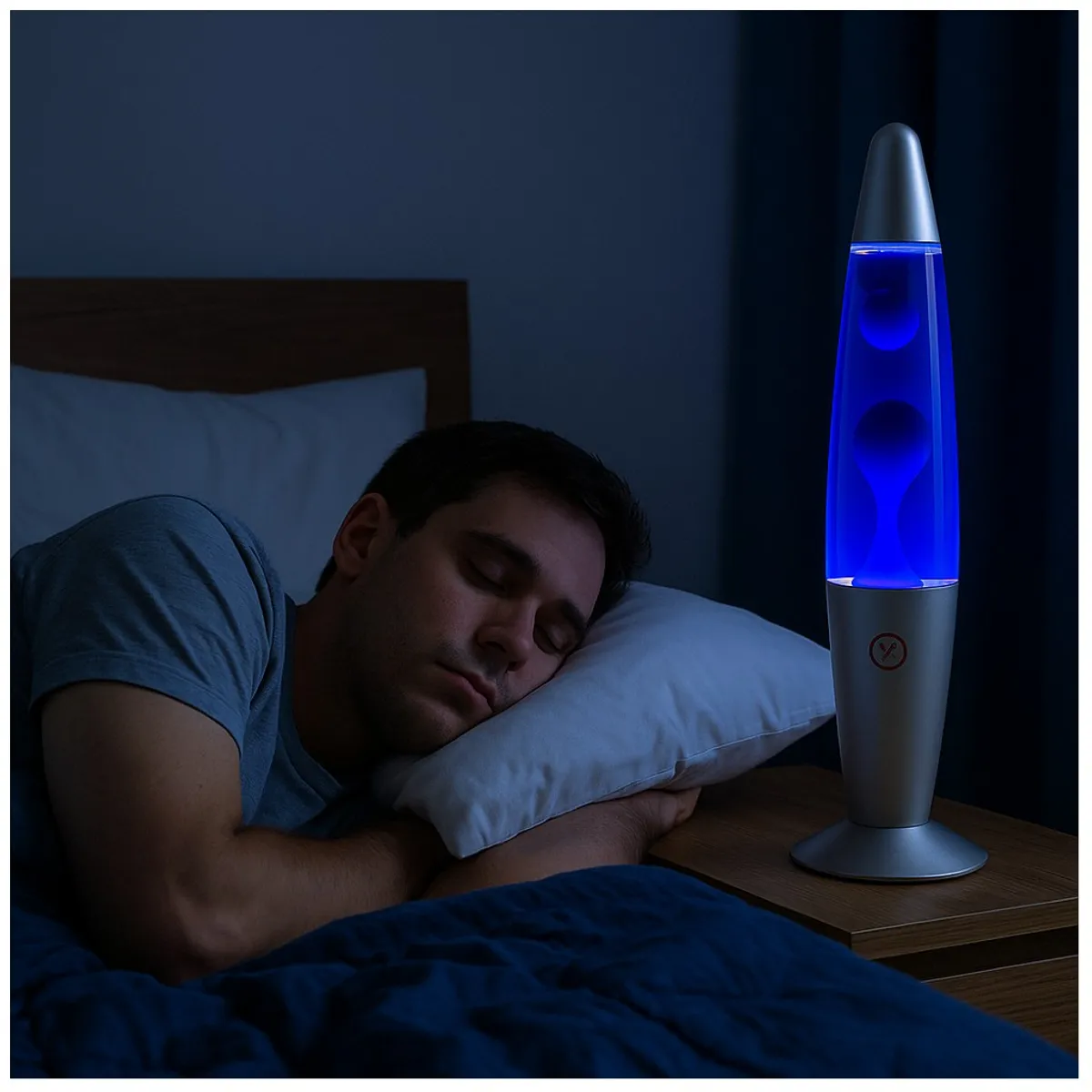 GENERICO - Lámpara De Lava Azul con base de metal – 35 Cm De Altura