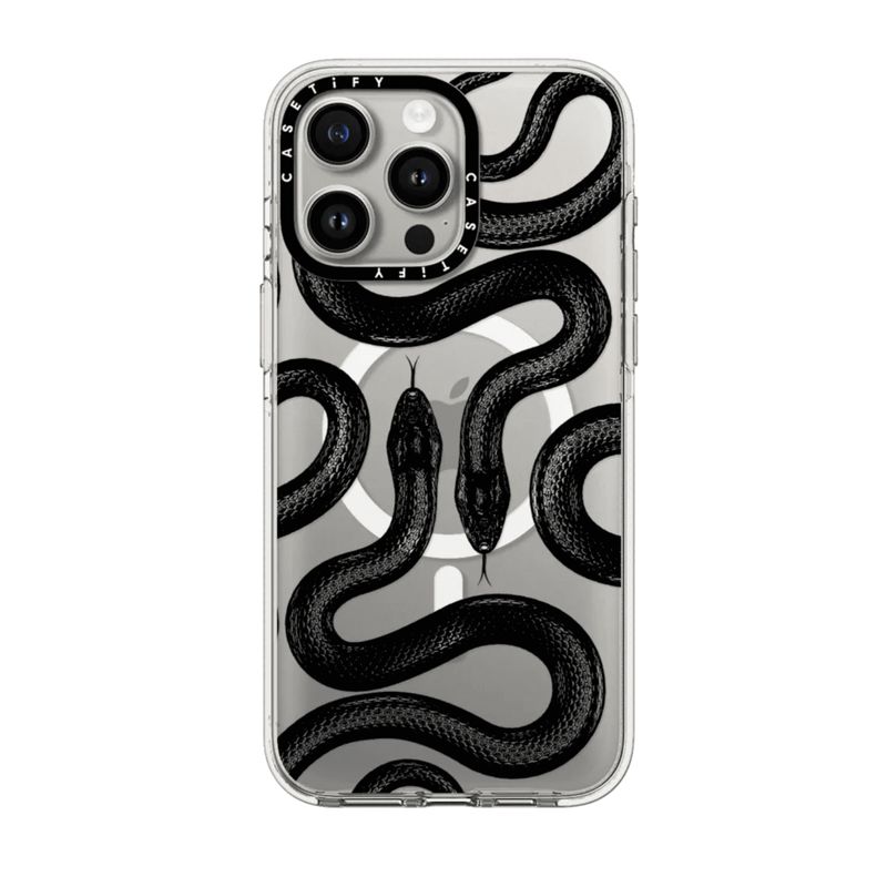 CASETIFY - CASE CASETIFY BLACK KINGSNAKE CLEAR CASE MAGSAFE - IPHONE14 PRO MAX