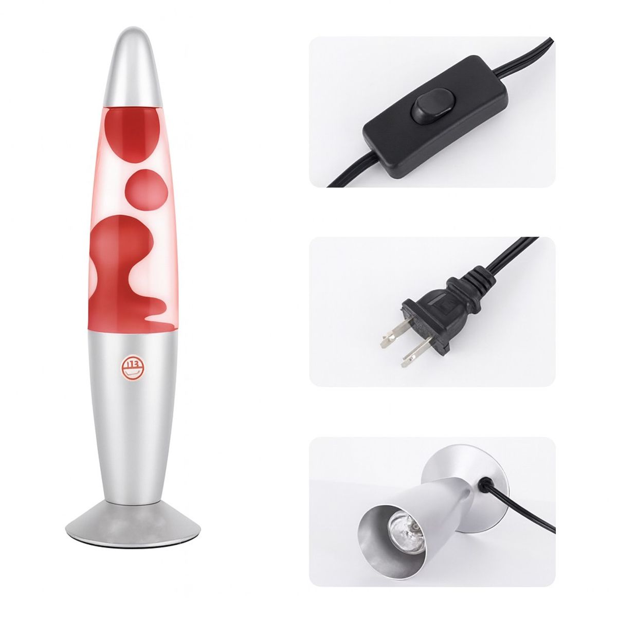 GENERICO - Lámpara Lava LED Roja Retro Decorativa - Luz de Ambiente Estilo Vintage para Sala y Dormitorio