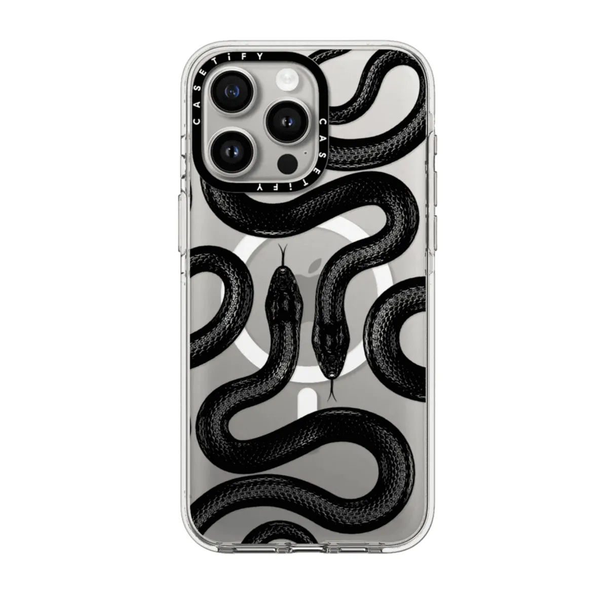 CASETIFY - CASE CASETIFY BLACK KINGSNAKE CLEAR CASE CON MAGSAFE - IPHONE15
