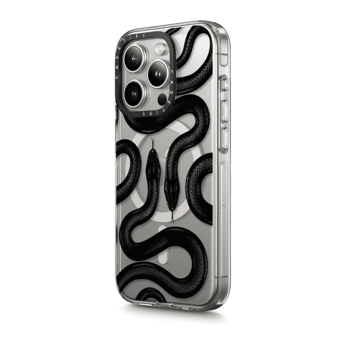 CASETIFY - CASE CASETIFY BLACK KINGSNAKE CLEAR CASE CON MAGSAFE - IPHONE15