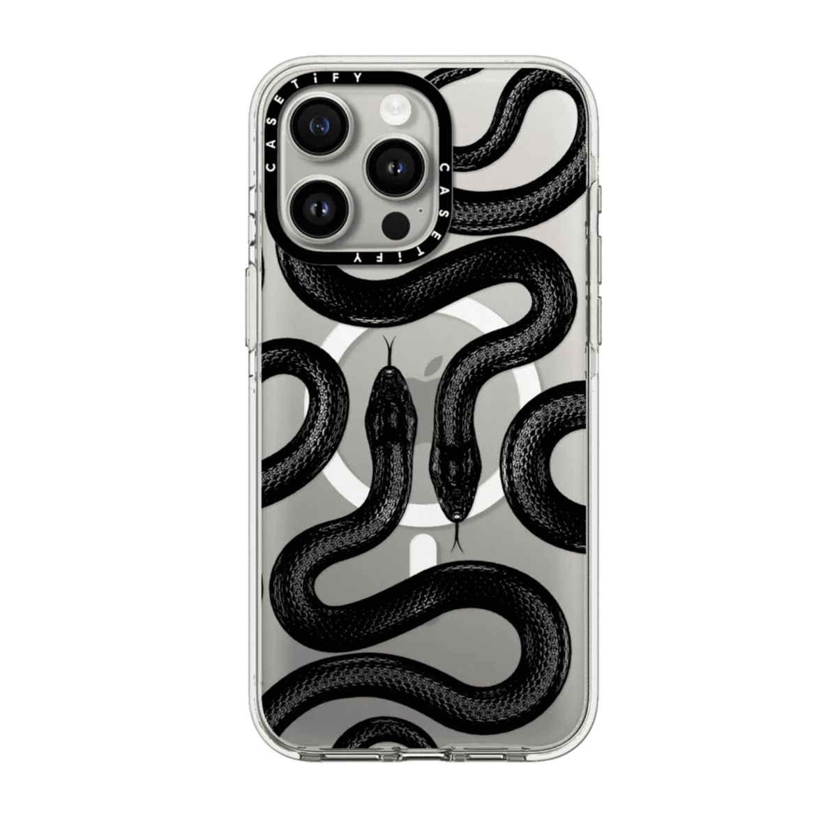 CASETIFY - CASE CASETIFY BLACK KINGSNAKE CLEAR CASE CON MAGSAFE - IPHONE14 PLUS