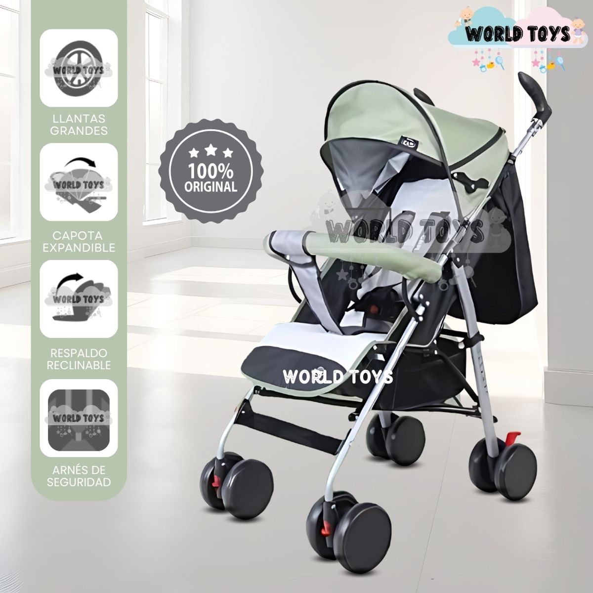 BABY - Coche Bastón de Lujo «CIANNO» Edición Limitada Green