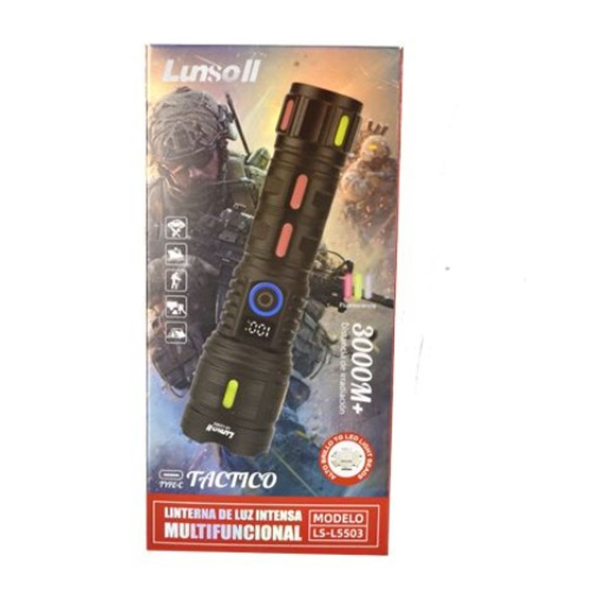 GENERICO - Linterna De Largo Alcance Con Cintas Reflectivas