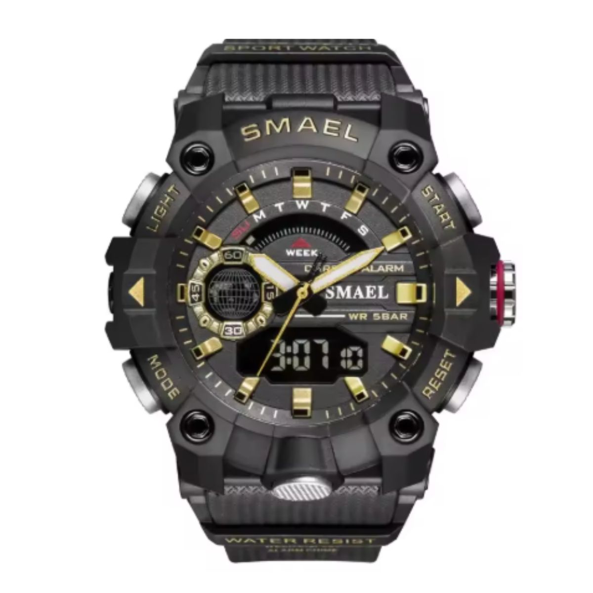 SMAEL - Reloj Deportivo Digital Analógico Smael resistente al agua 8040