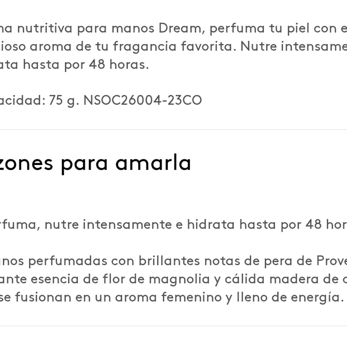 ESIKA - Crema nutritiva manos hidratante dream ésika