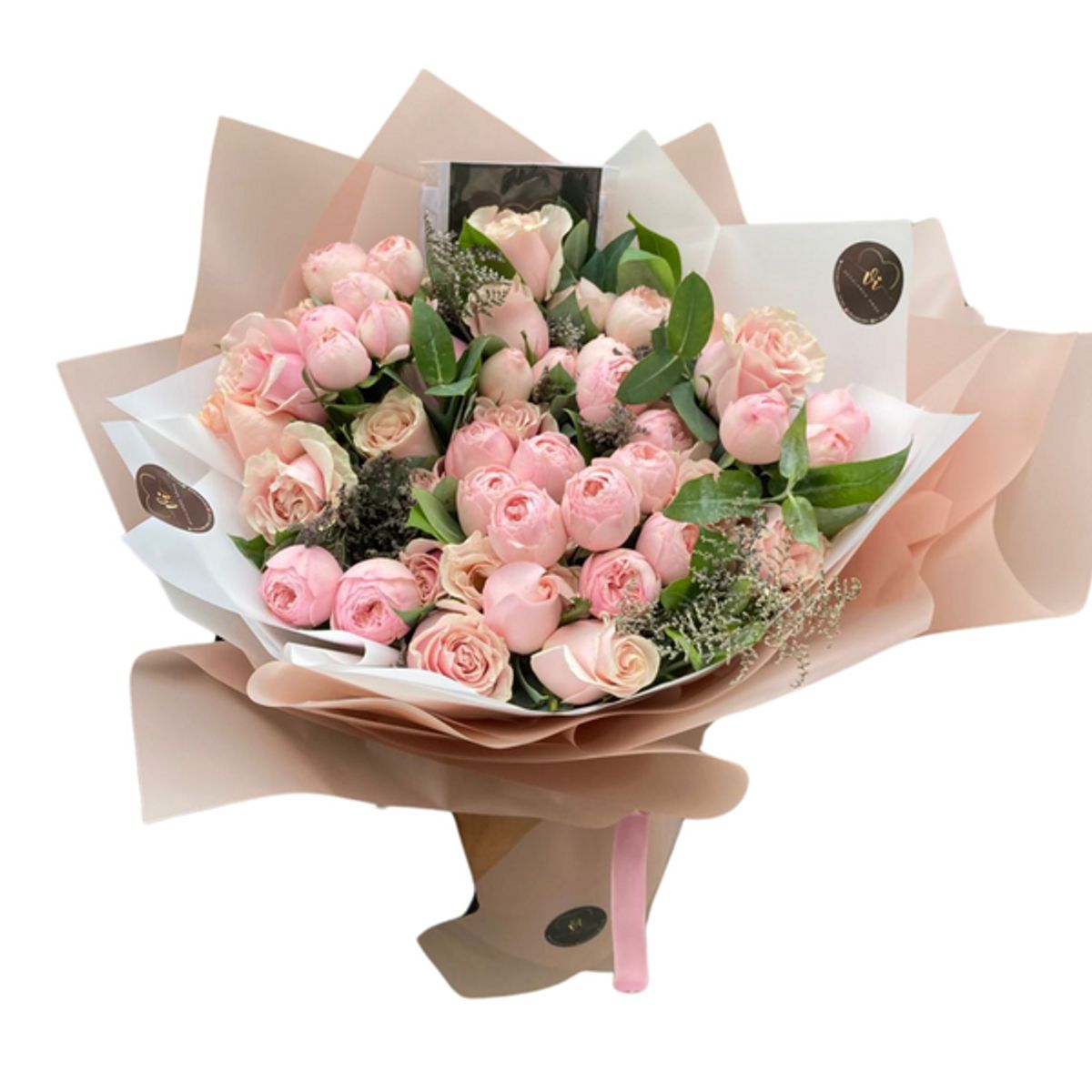 GENERICO - Ramo Almendra  Rosas inglesas rosadas - Ramo de Flores