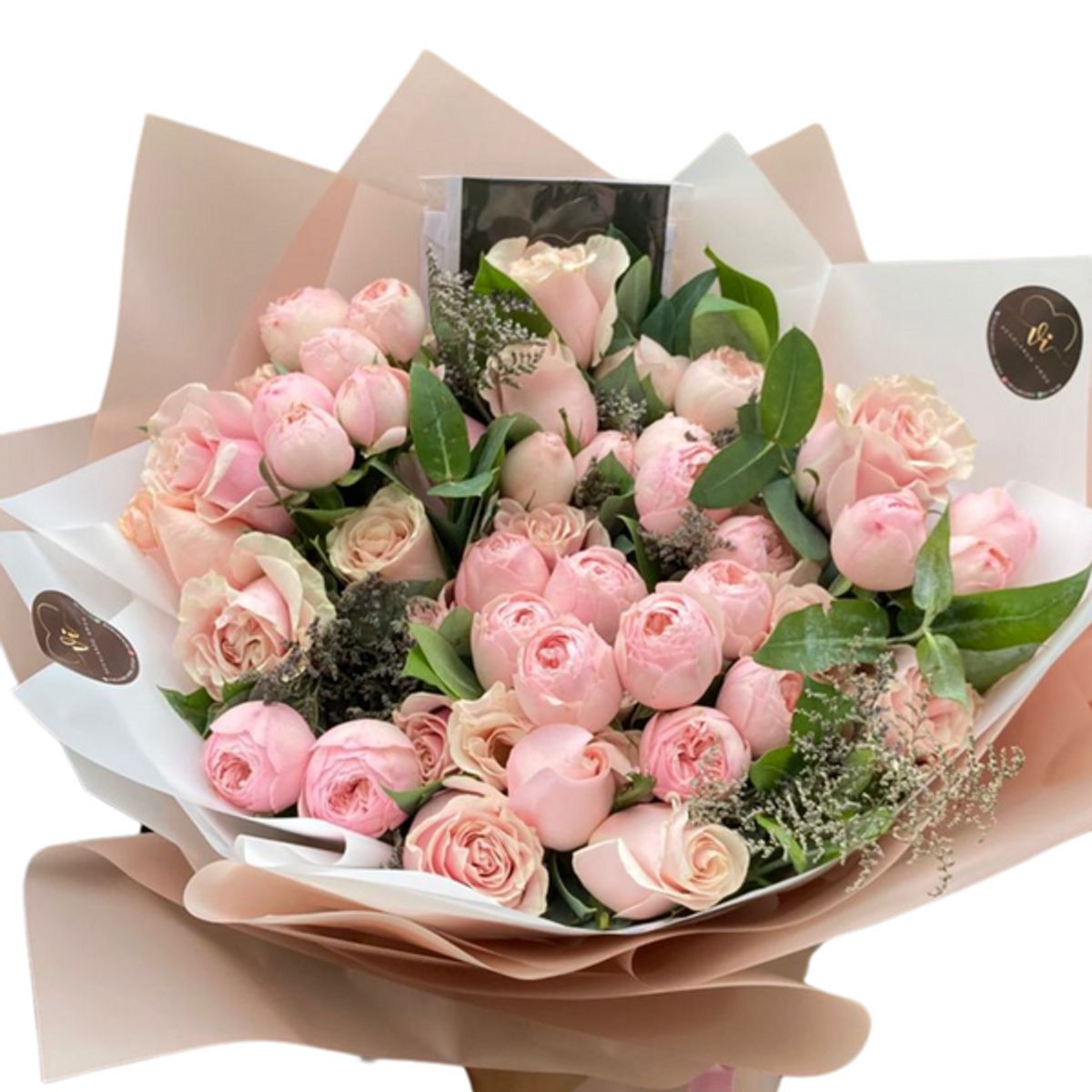 GENERICO - Ramo Almendra  Rosas inglesas rosadas - Ramo de Flores