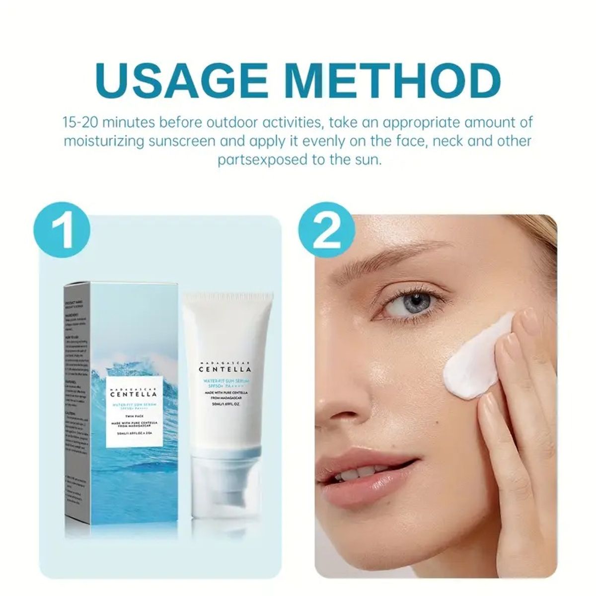 GENERICO - BLOQUEADOR WATER-FIT SUN SERUM SPF50+ MADAGASCAR CENTELLA 50ML