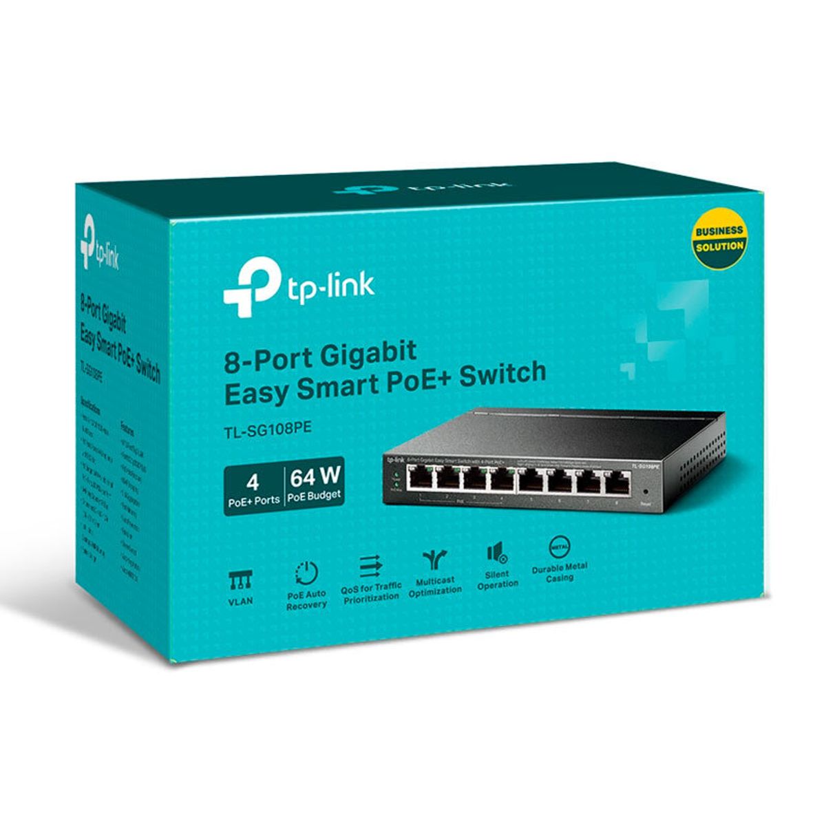 TP LINK - SWITCH TP-LINK TL-SG108PE GIGABIT 8PTOS EASY SMART 4 PORTS POE+