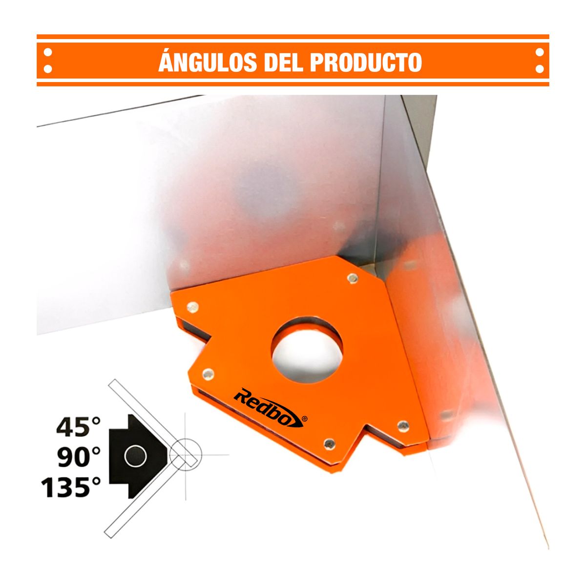 REDBO - Escuadra Magnética Redbo Esm-4 45° 90° 135° Para Soldar