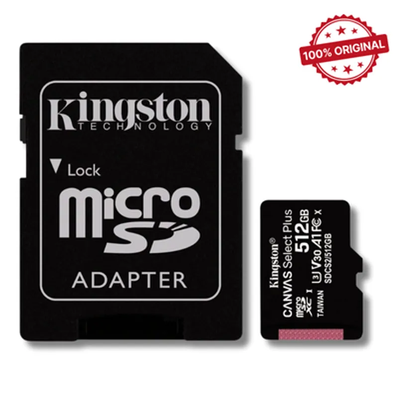 KINGSTON - Memoria Micro Sd Kingston Original 512 Gb. Clase 10 100 Mb/s