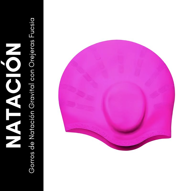 GRAVITAL - Gorro De Natacion Silico Con Orejera Gravital Fucsia
