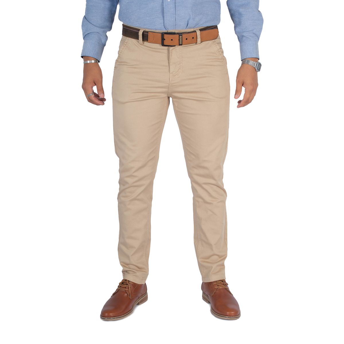 GENERICO - Pantalón de Caballero Slim Color Beige Brooklyn modelo Astor