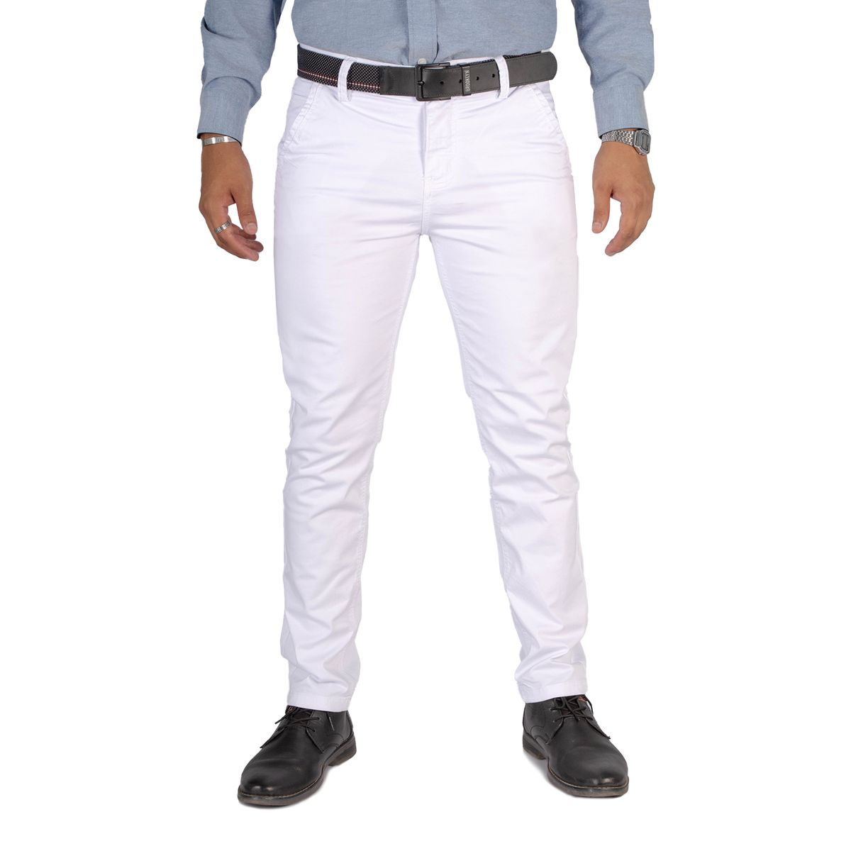 GENERICO - Pantalón de Caballero Slim Color Blanco Brooklyn modelo Astor