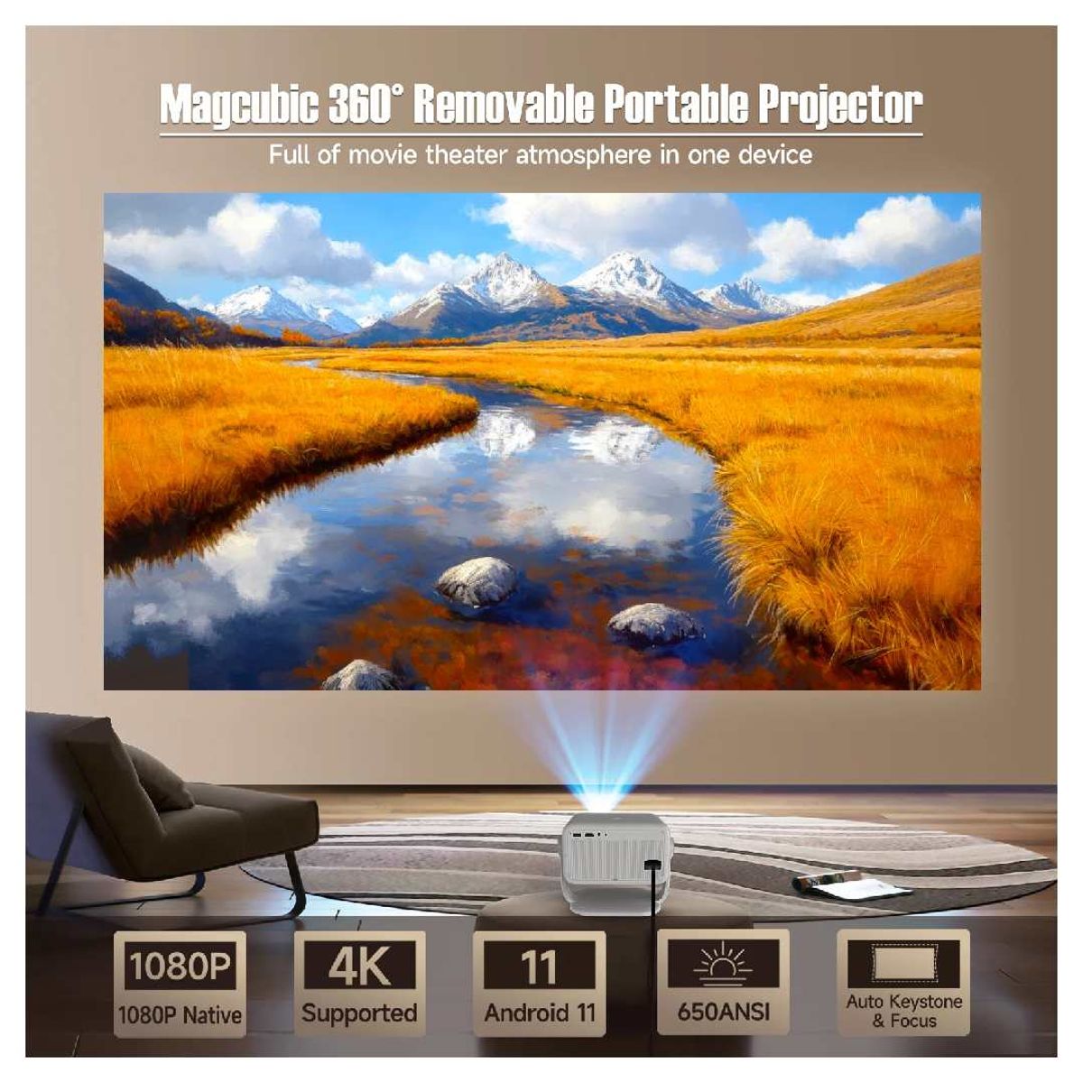 MAGCUBIC - Proyector Portátil Magcubic L018 FullHD