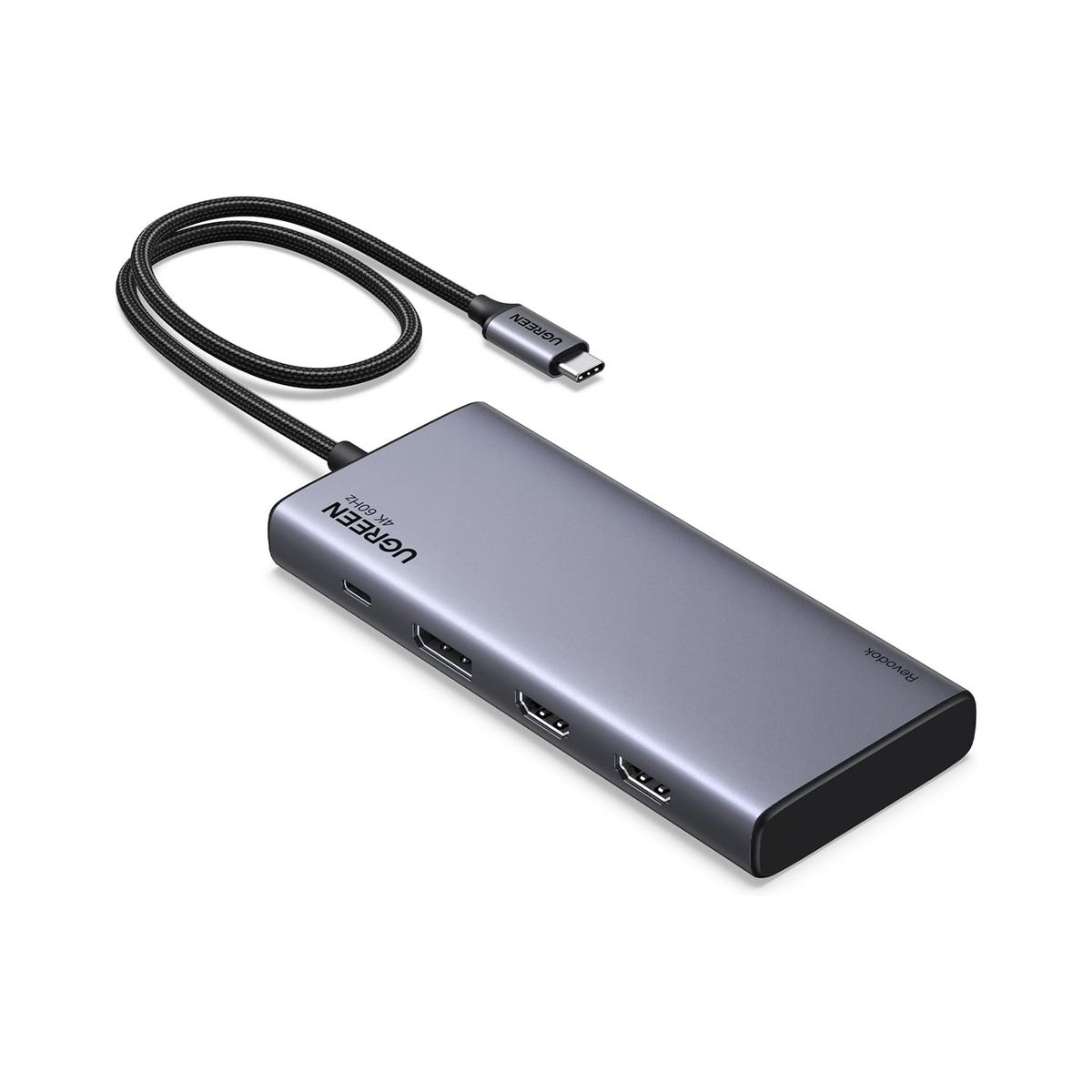 UGREEN - Hub Ugreen 8 en 1 USB-C a HDMI DP USB-C USB-A 32 PD 100w 35625 Gris